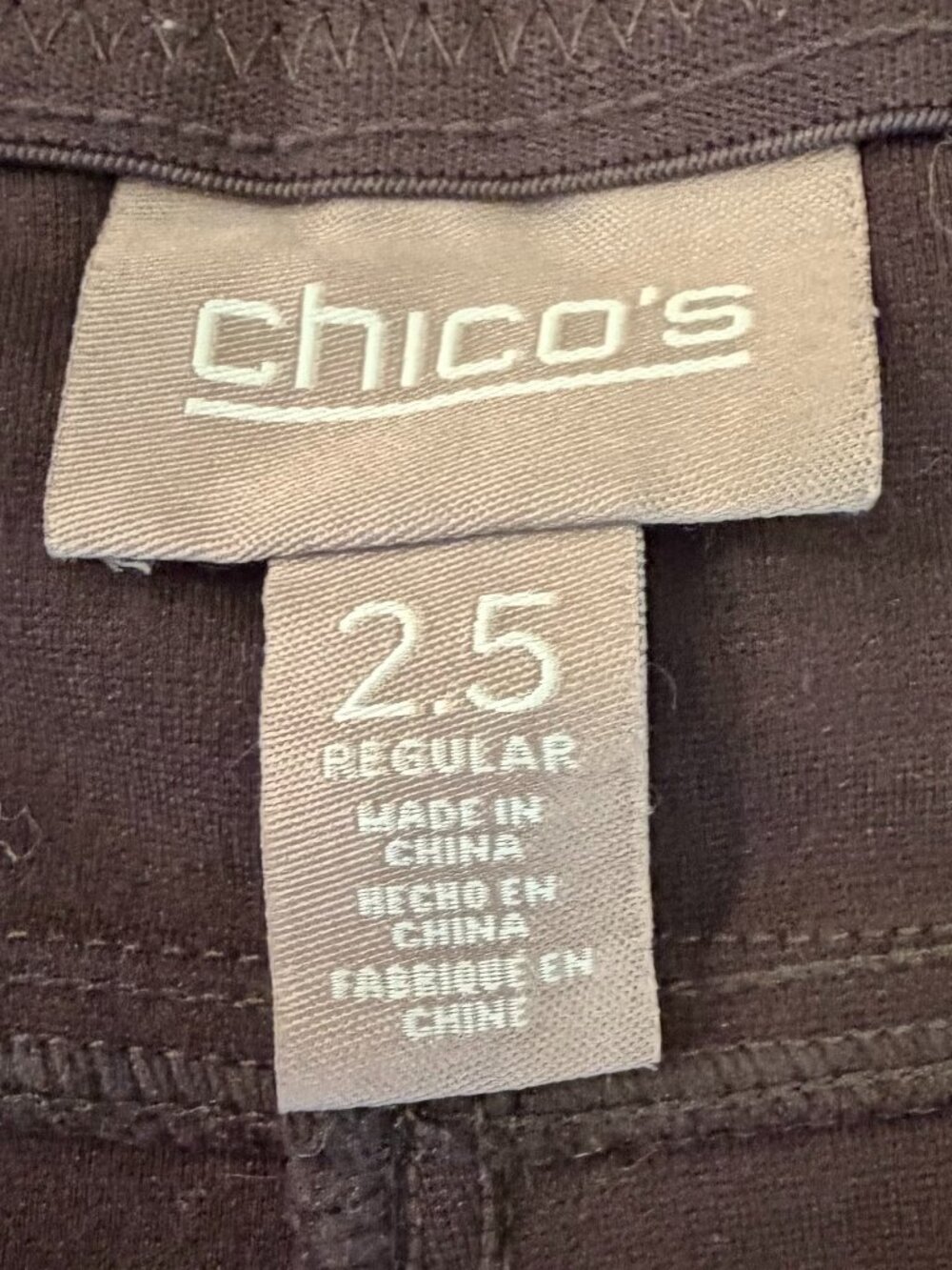 Chico's Women's Chocoloate Brown Stretch Pant Comfy, Neutral, Size Large - Picture 7 of 14